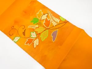 唐草模様織り出し開き名古屋帯(額縁仕立て)